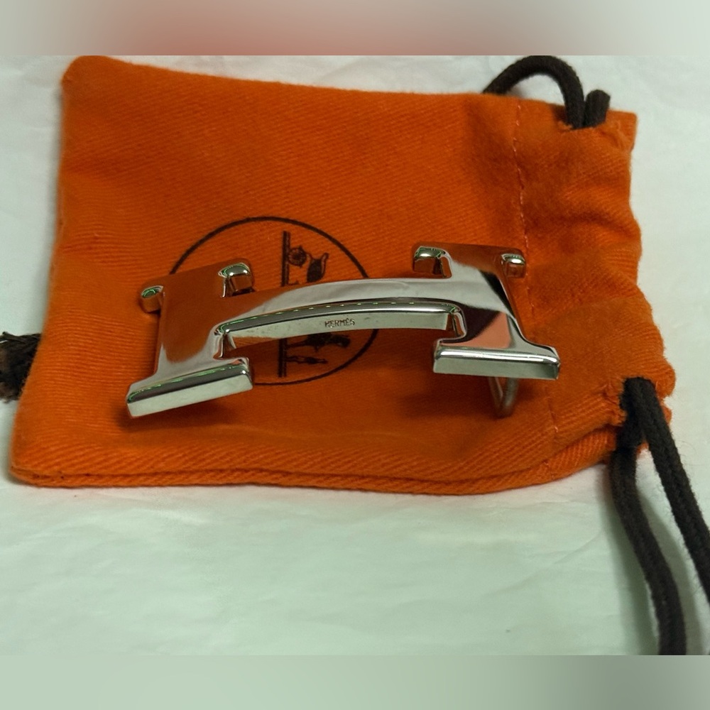 Auth HERMES EUC H Belt 70SV F Engraved Red/Black Reversible W/Box BA020136 - Picture 16 of 17